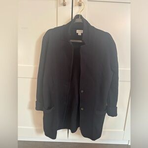 J. Crew Women's Sweater Blazer on Black Cotton Size Small Chic Minimalist